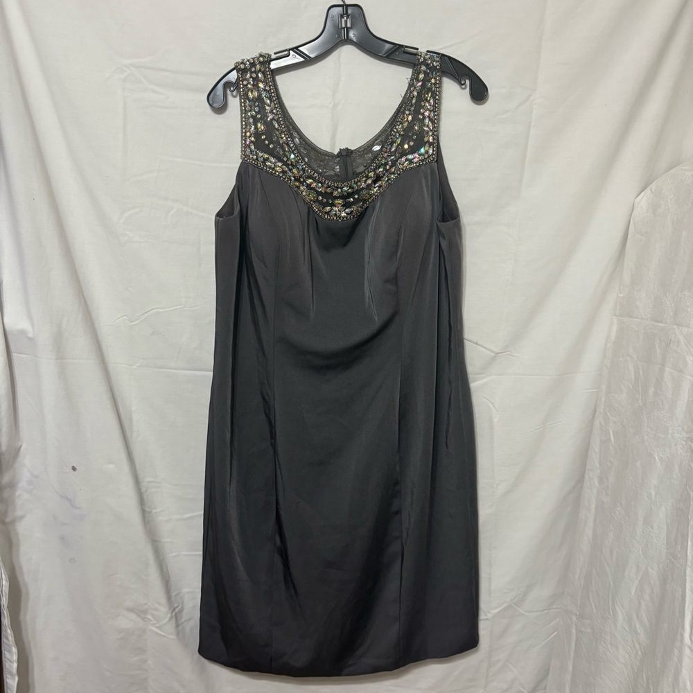 Elegant Dark Gray Embellished Dress